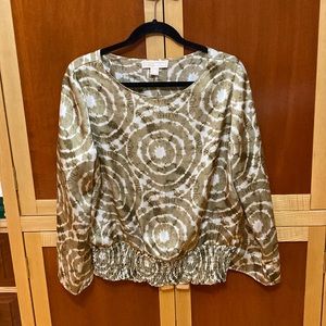 Size m Michael kors blouse white and gold